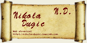 Nikola Dugić vizit kartica
